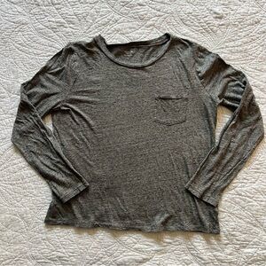 Madewell long sleeve t-shirt, heather gray, size large